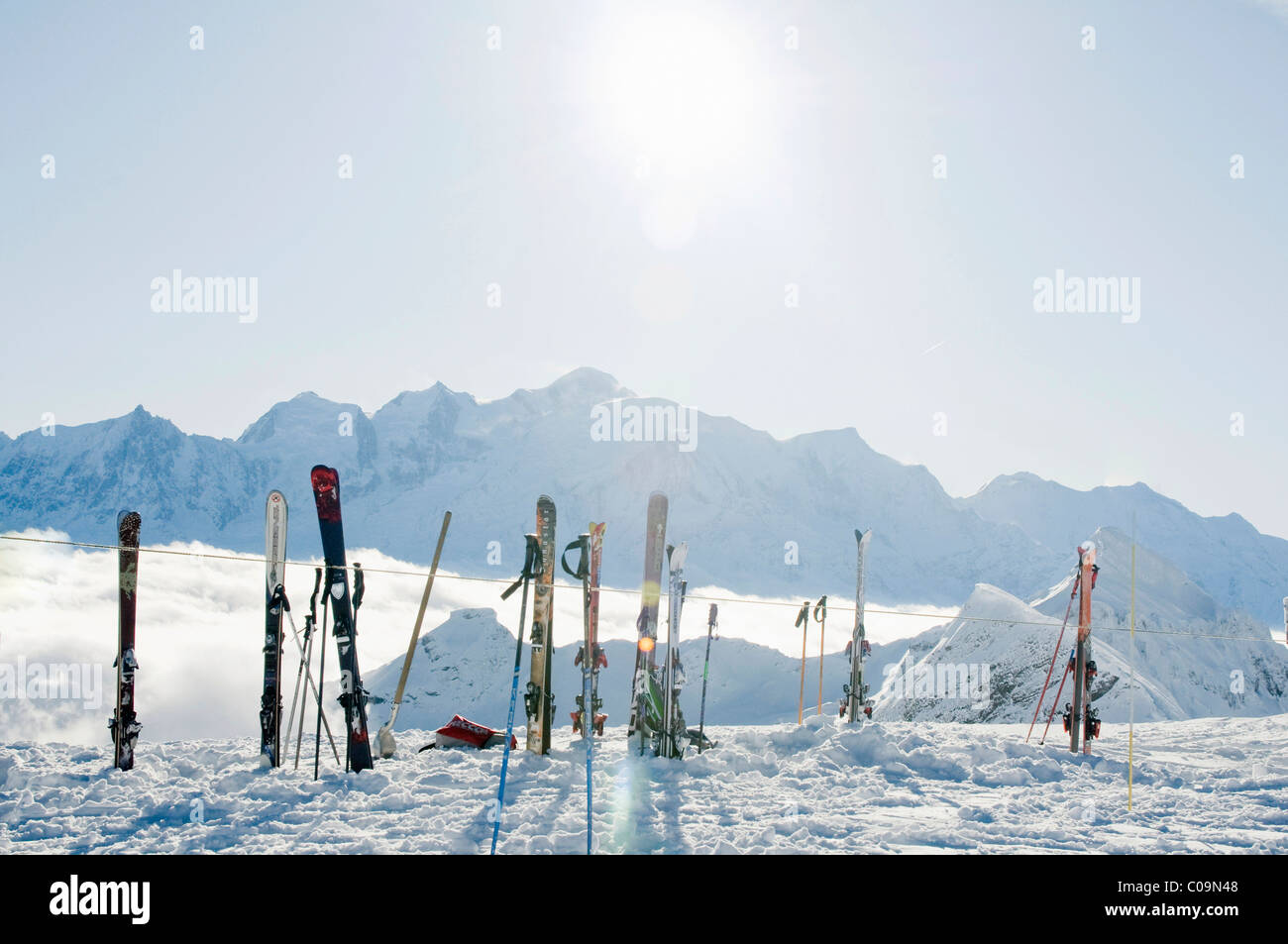 Mont Blanc montagna in inverno, Flaine, Francia, Europa Foto Stock