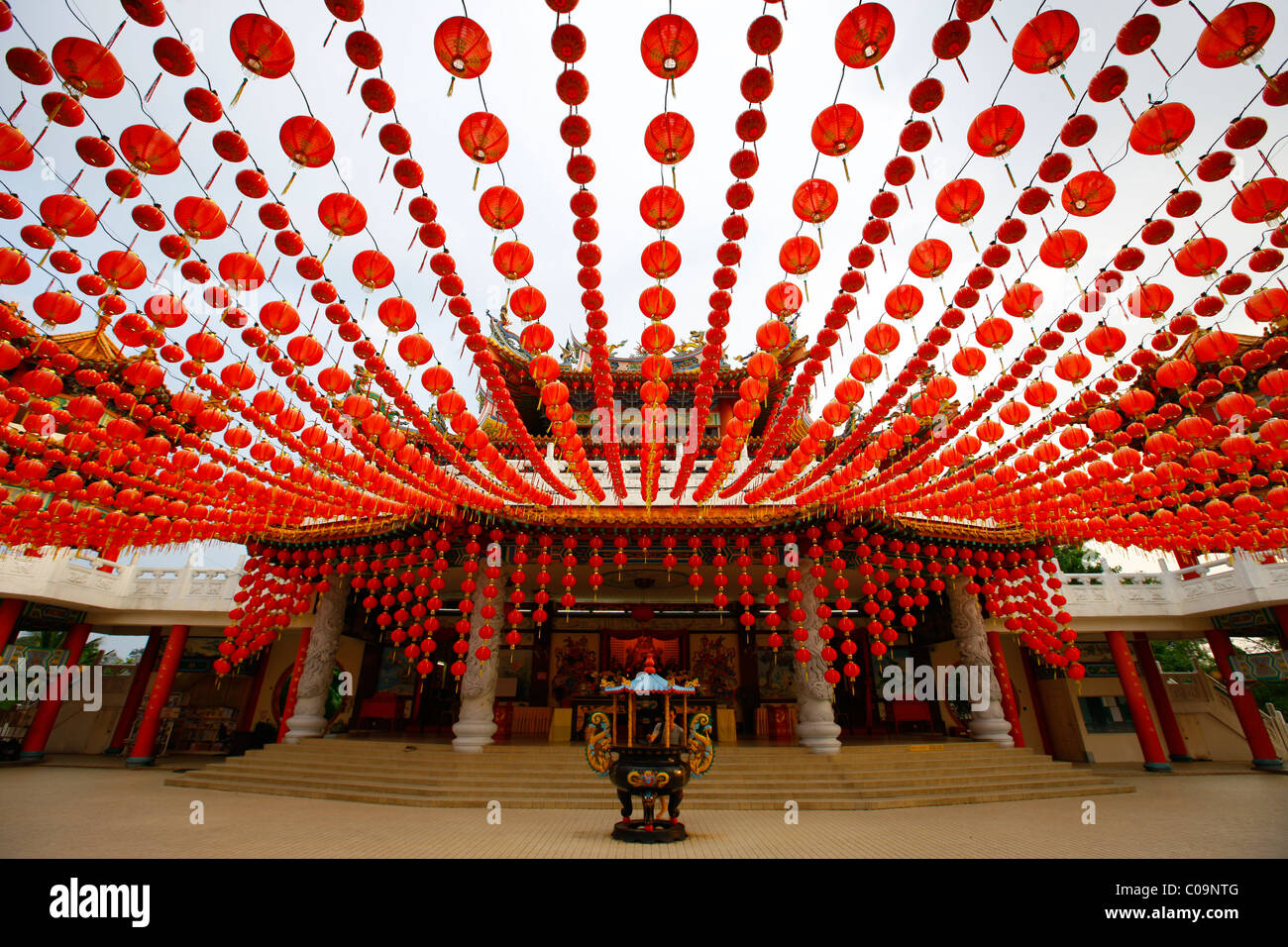 Lanterne rosse, Cinese Thean Hou tempio, Kuala Lumpur, Malesia, Asia Foto Stock