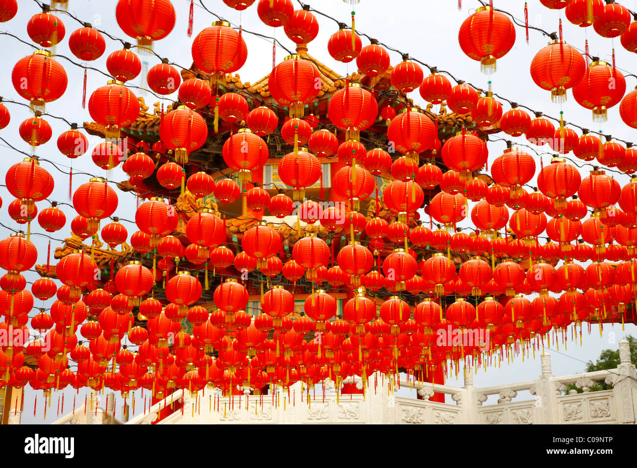 Lanterne rosse, Cinese Thean Hou tempio, Kuala Lumpur, Malesia, Asia Foto Stock