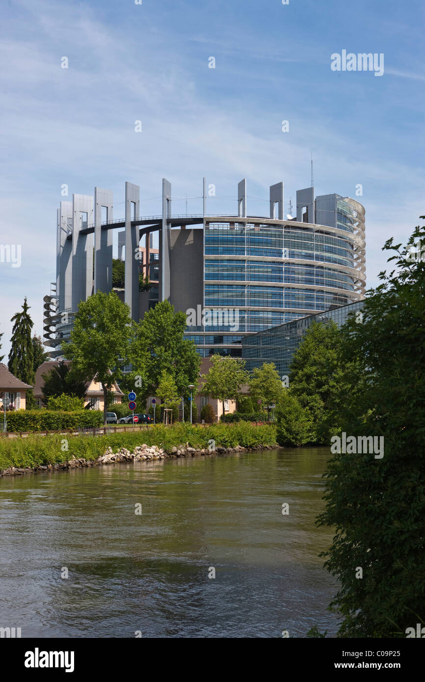 Vista dell'edificio del Parlamento europeo a Strasburgo, Francia, Europa Foto Stock
