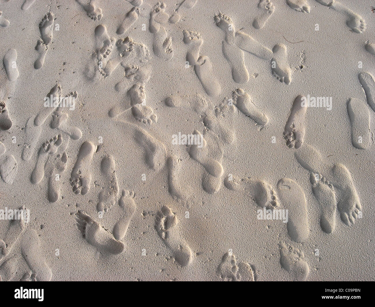 Orme nella sabbia Foto Stock