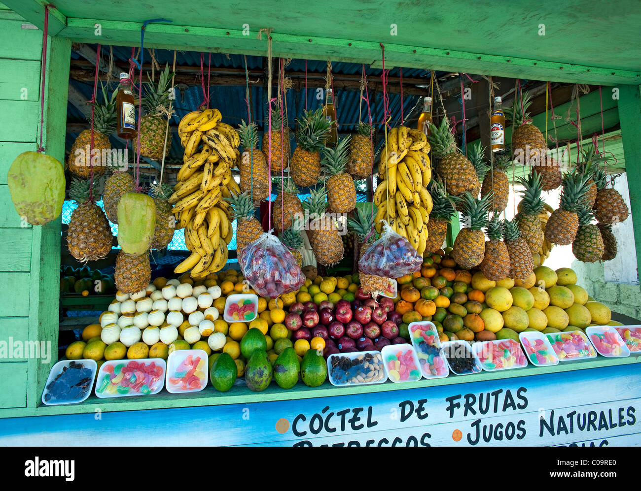 Pressione di stallo di frutta, La Ceiba, Repubblica Dominicana Foto Stock