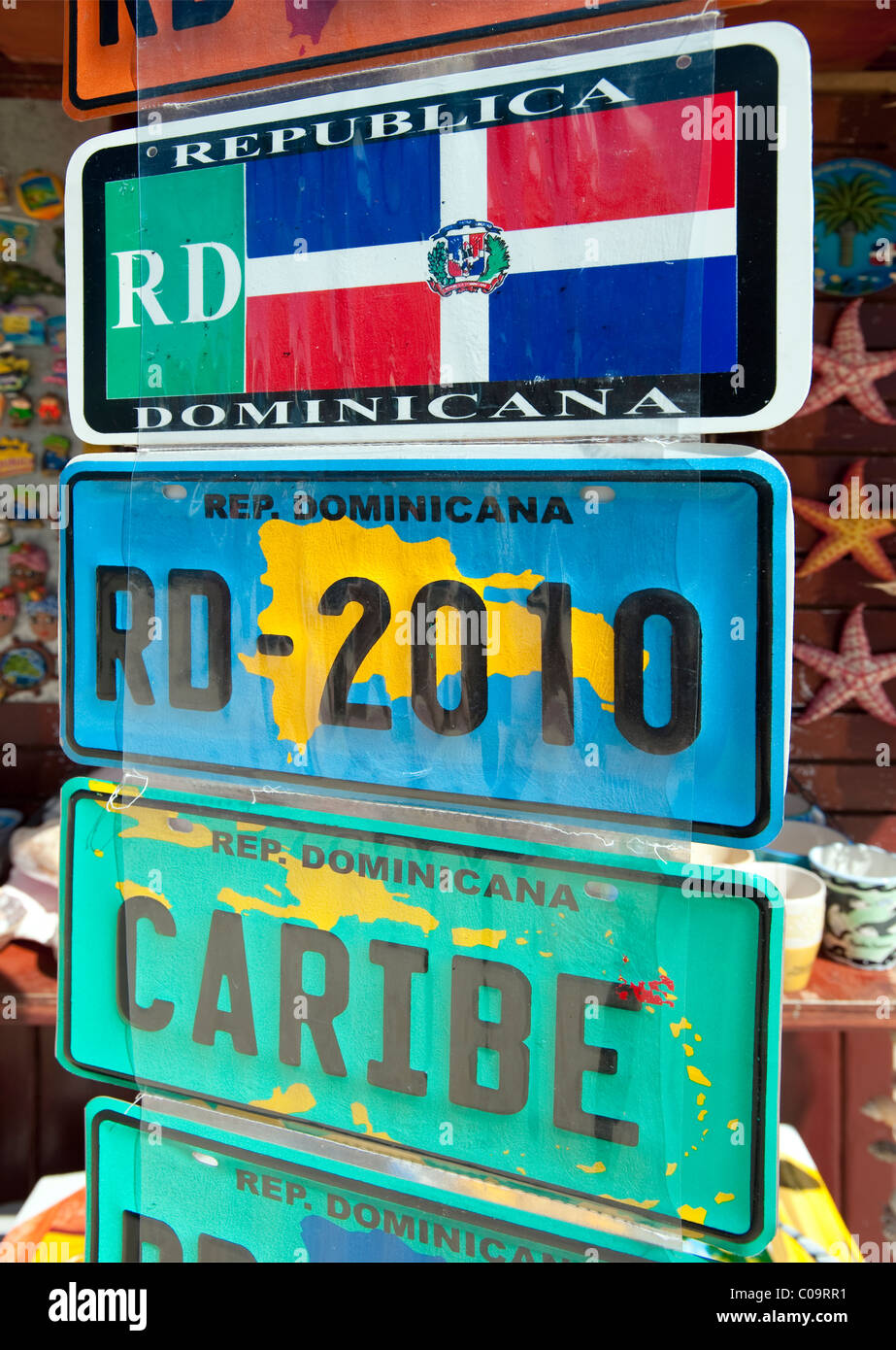 Negozio di souvenir, Bavaro, Repubblica Dominicana Foto Stock
