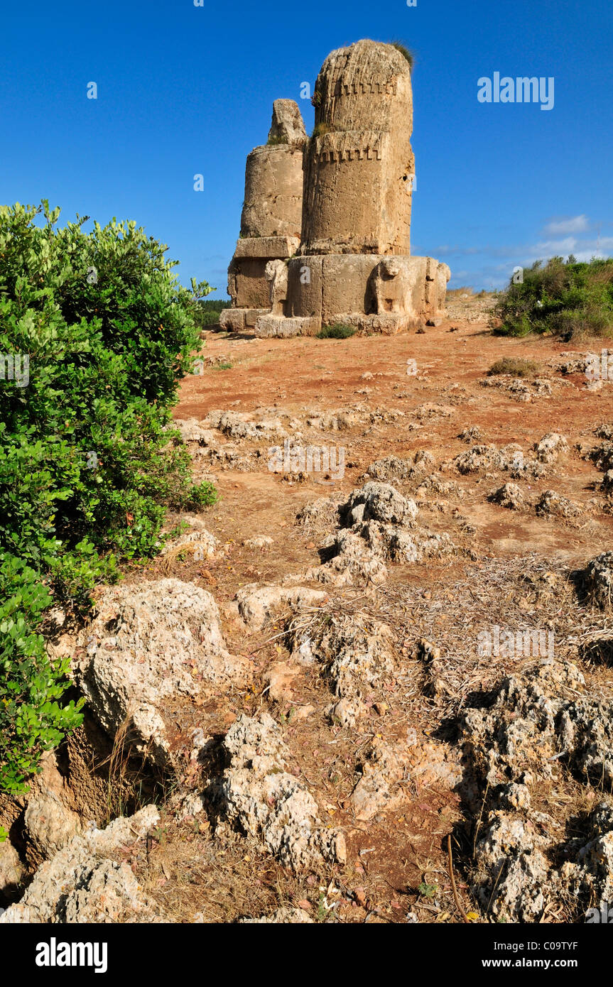 Tomba torre presso la Fenicia sito archeologico di Amrit nei pressi di Tartus, Tartous, Siria, Medio Oriente e Asia Orientale Foto Stock