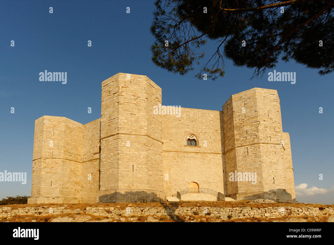 Castel del Monte, costruito dal Sacro Romano Imperatore Federico II di Svevia, Sito Patrimonio Mondiale dell'UNESCO, della Puglia Puglia, Italia Foto Stock