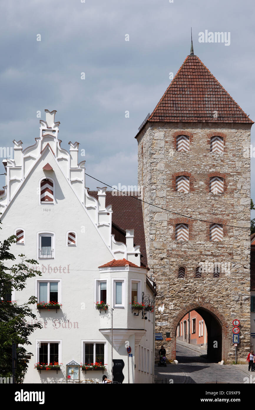 City Gate, Wemding, Noerdlinger Ries regione, Schwaben, Baviera, Germania, Europa Foto Stock