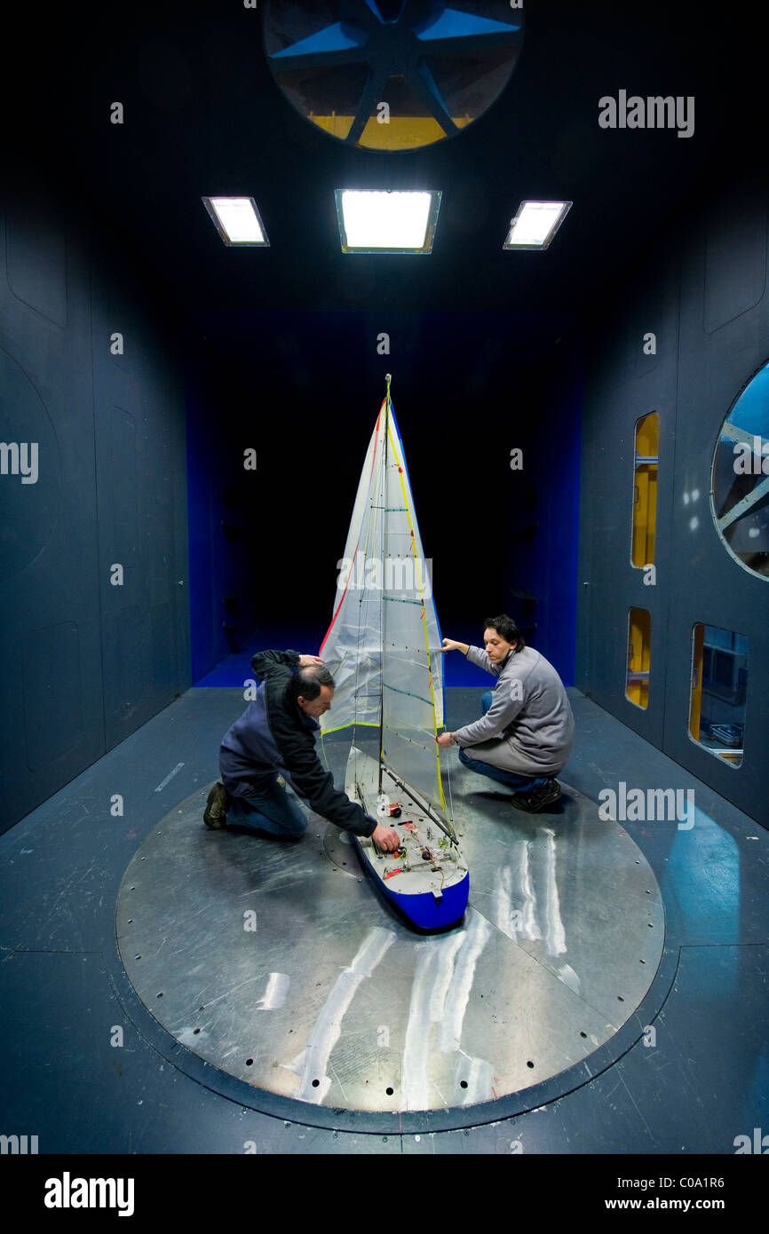 Strato di confine e aeronautiche in galleria del vento, Politecnico di Milano, Italia Foto Stock