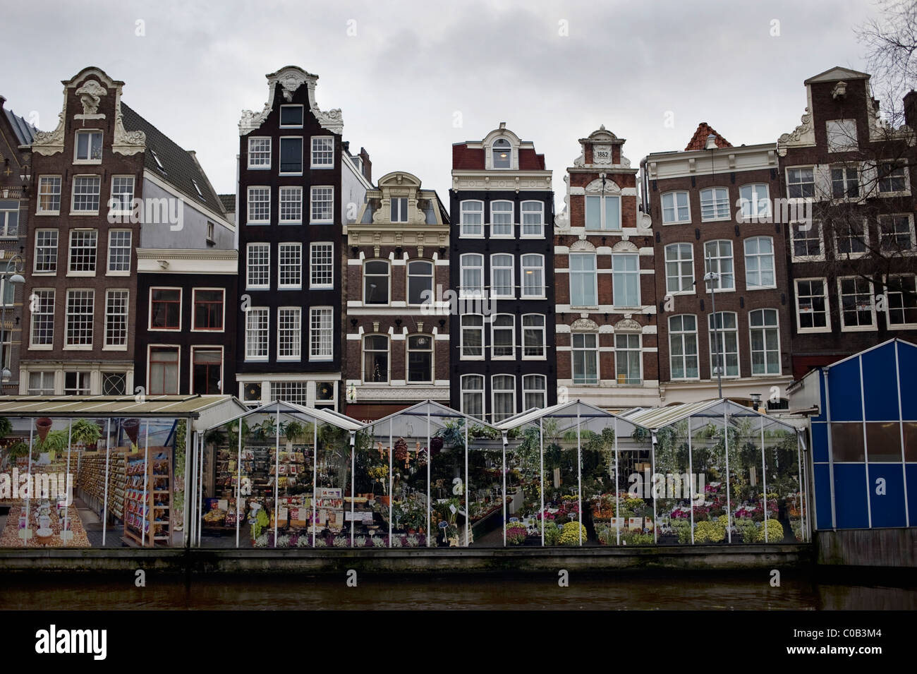 Il mercato dei fiori di Amsterdam, Olanda Foto Stock