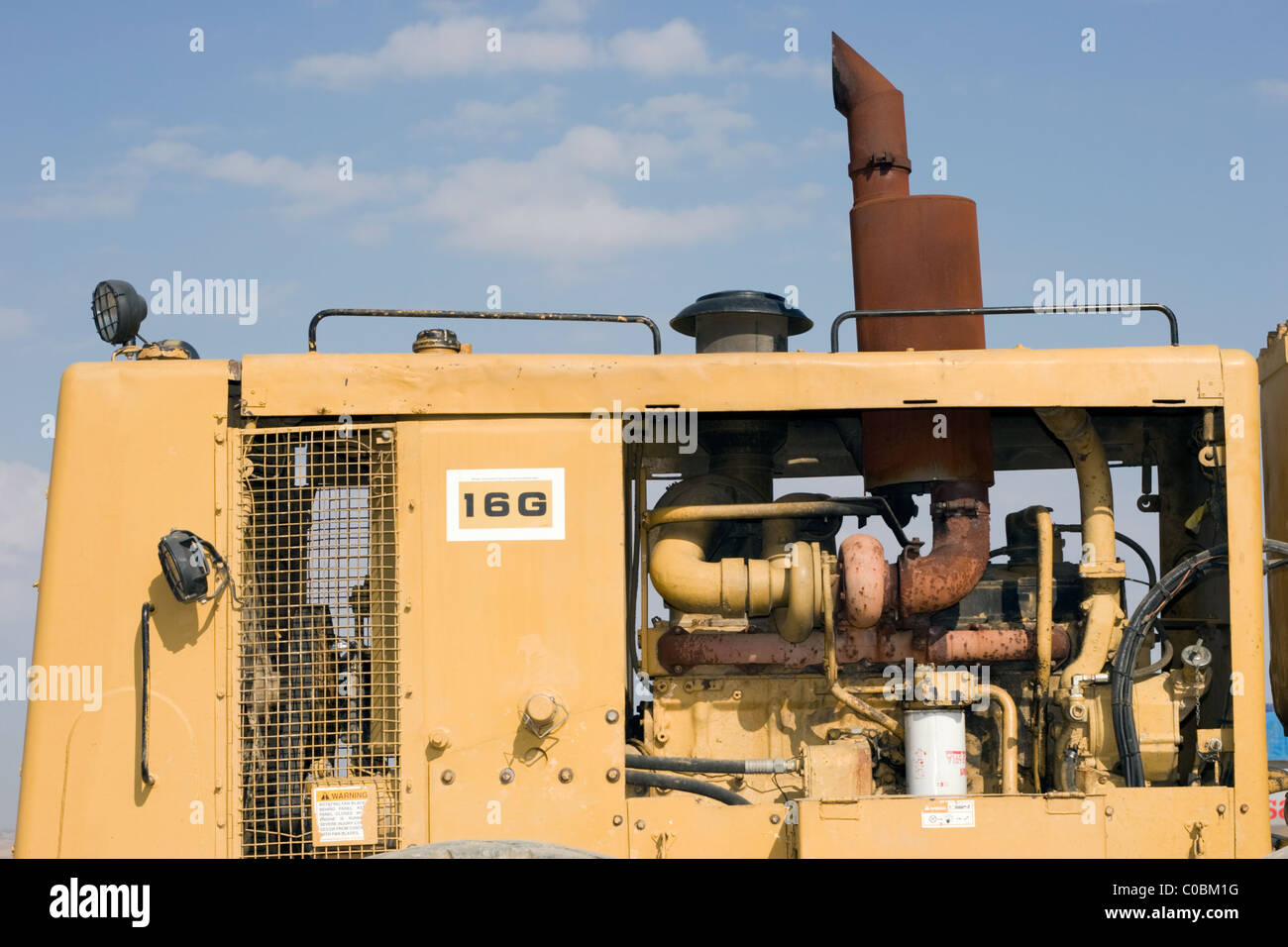 Bulldozer vista del motore di stampa Foto Stock