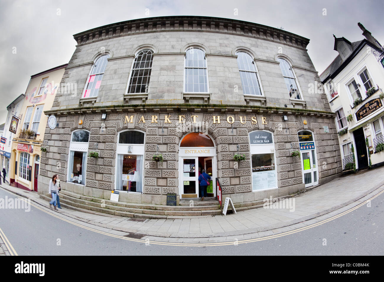 Casa mercato; St Austell; Cornovaglia; esterno e ingresso Foto Stock