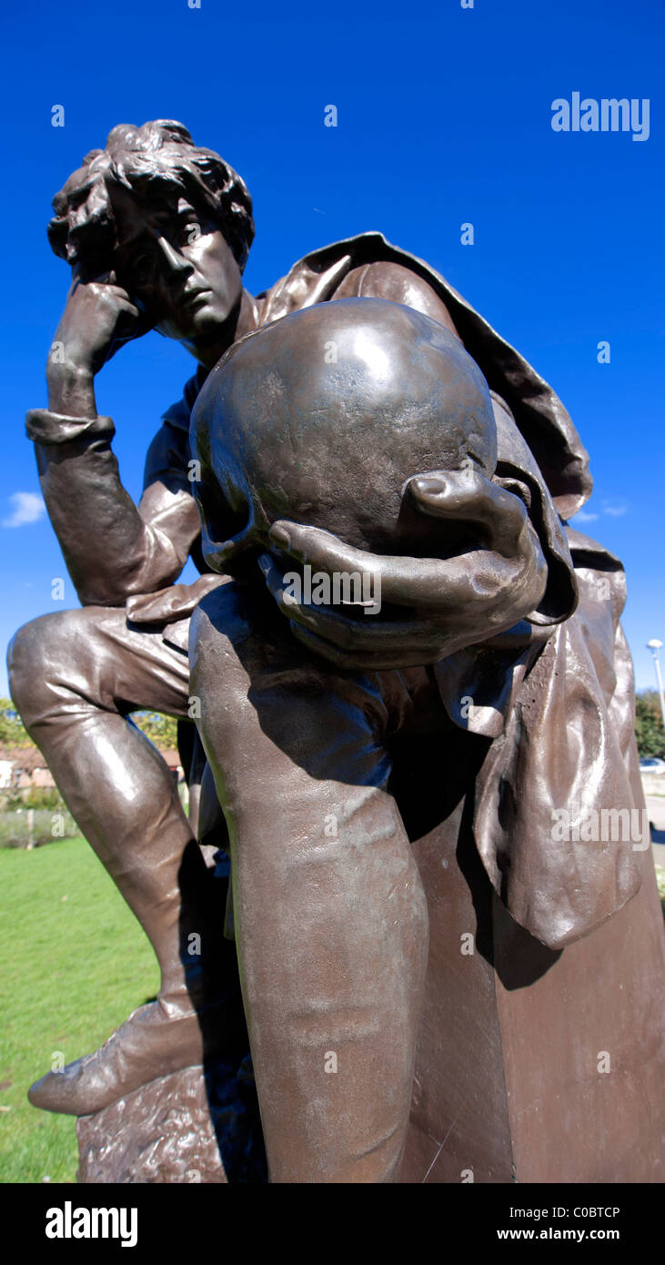Frazione landmark landmarks nessuno fotografia luoghi Shakespeare statua statue Stratford upon Avon Stratford upon Avon travel Foto Stock