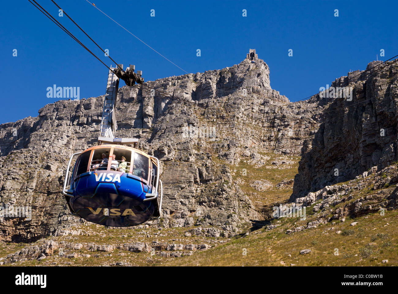 Table Mountain funivia. Cape Town, Sud Africa. Foto Stock