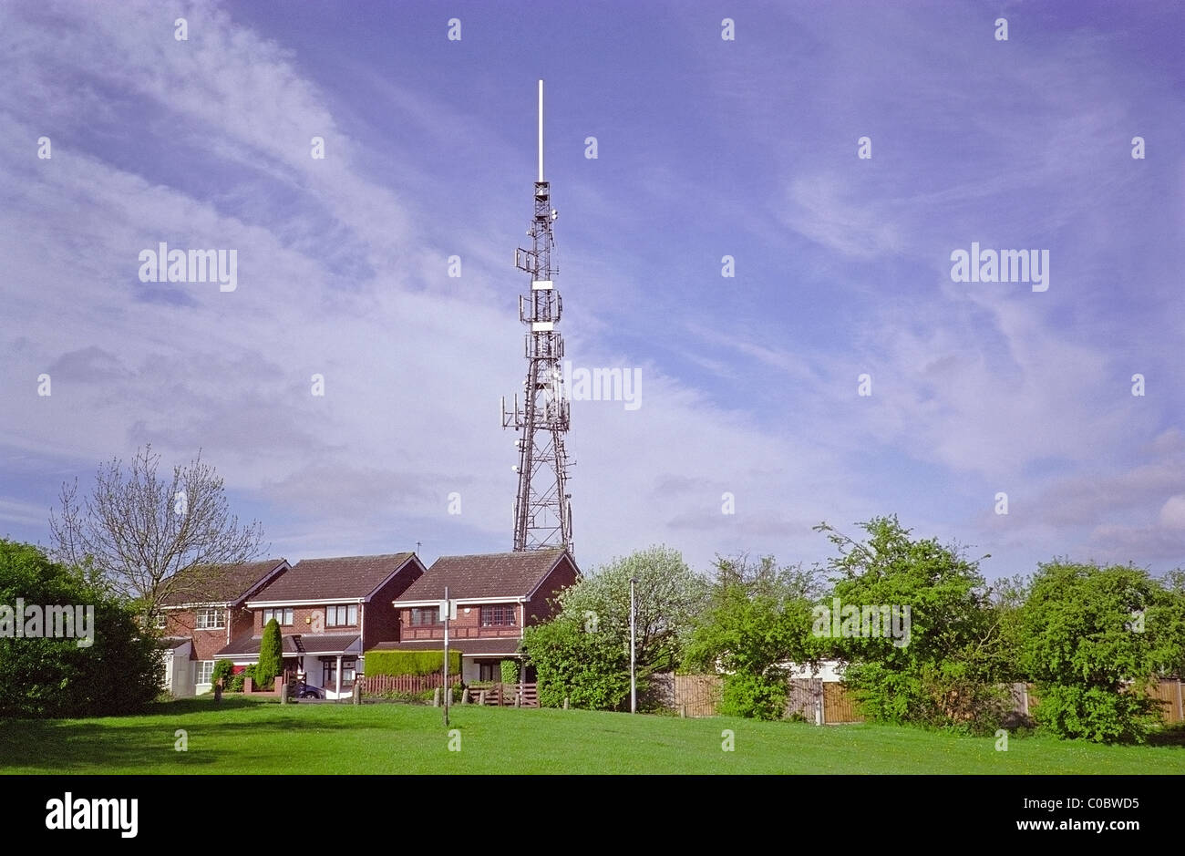 Trasmettitore televisivo a montante Amblecote, Brierley Hill, West Midlands, Regno Unito Foto Stock