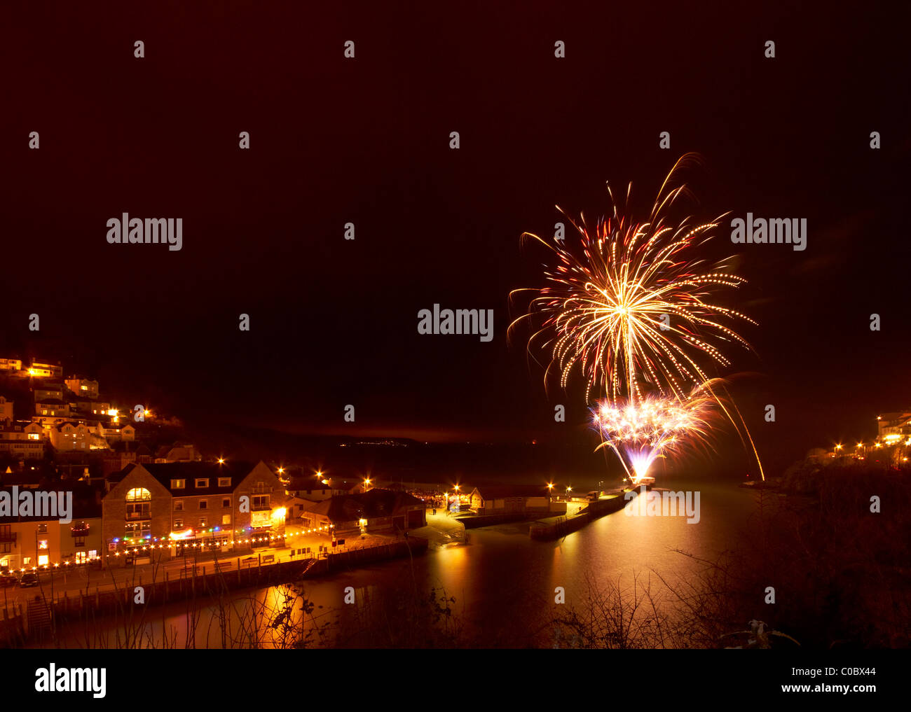 Il veglione di capodanno a Looe Cornwall Foto Stock
