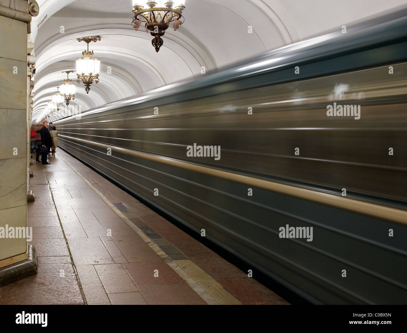 Stazione Komsomolskaya, la metropolitana di Mosca Mosca, Russia Foto Stock