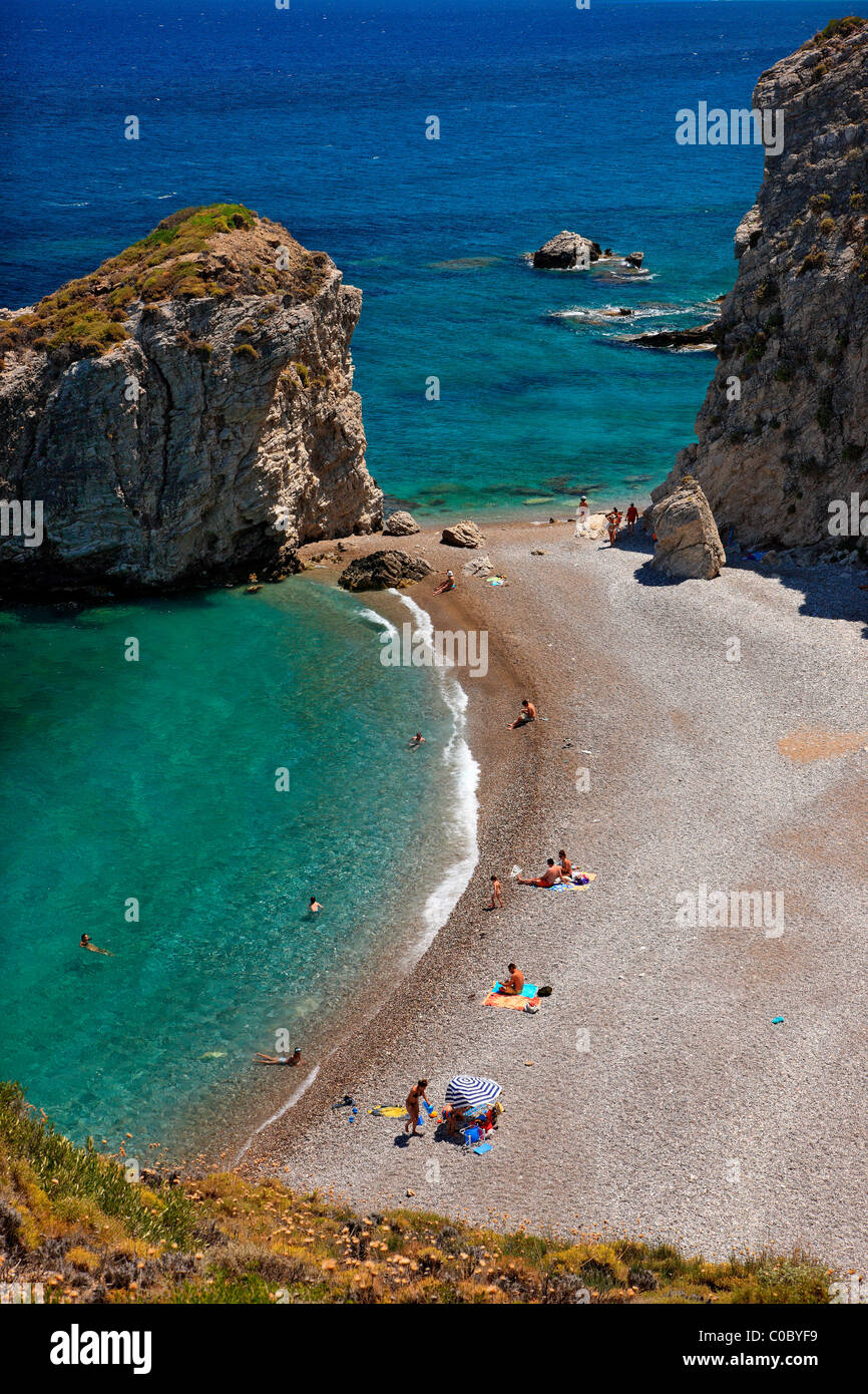 Spiaggia di Kaladi, una delle più belle spiagge di Cythera (o 'Kithira') isola. La Grecia Foto Stock