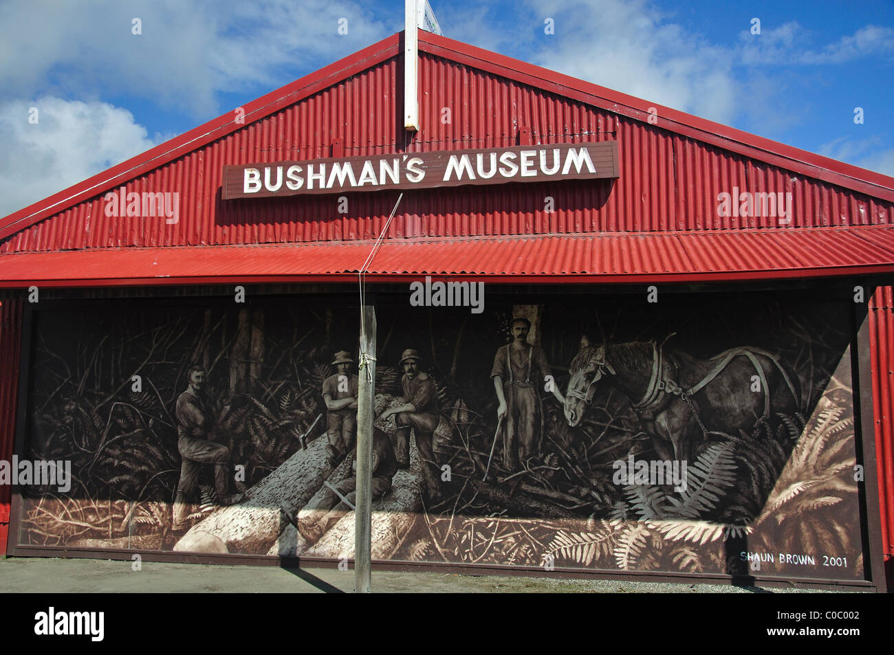 Bushman's Museum, Orawia Road, Tuatapere, Southland, Isola del Sud, Nuova Zelanda Foto Stock