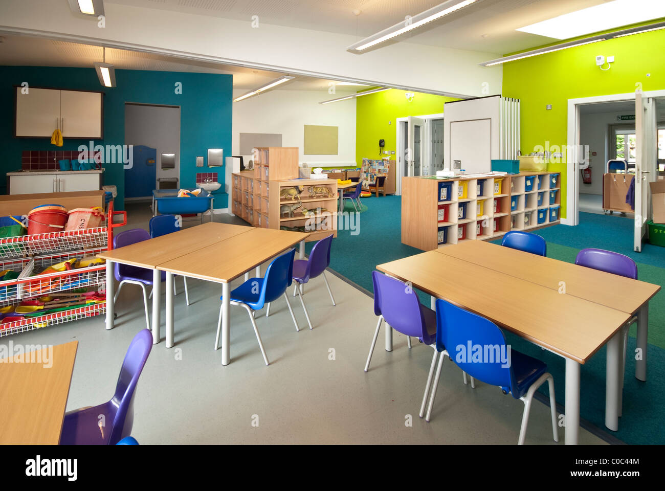 Caversham centro per bambini aula vuota Foto Stock