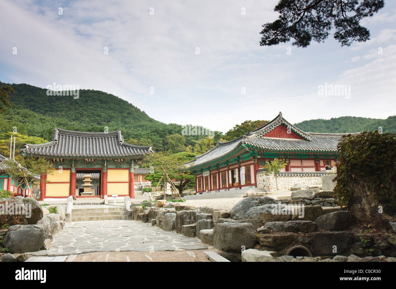 Tempio Bogyeongsa cancello di ingresso vicino Pohang, Corea del Sud Foto Stock