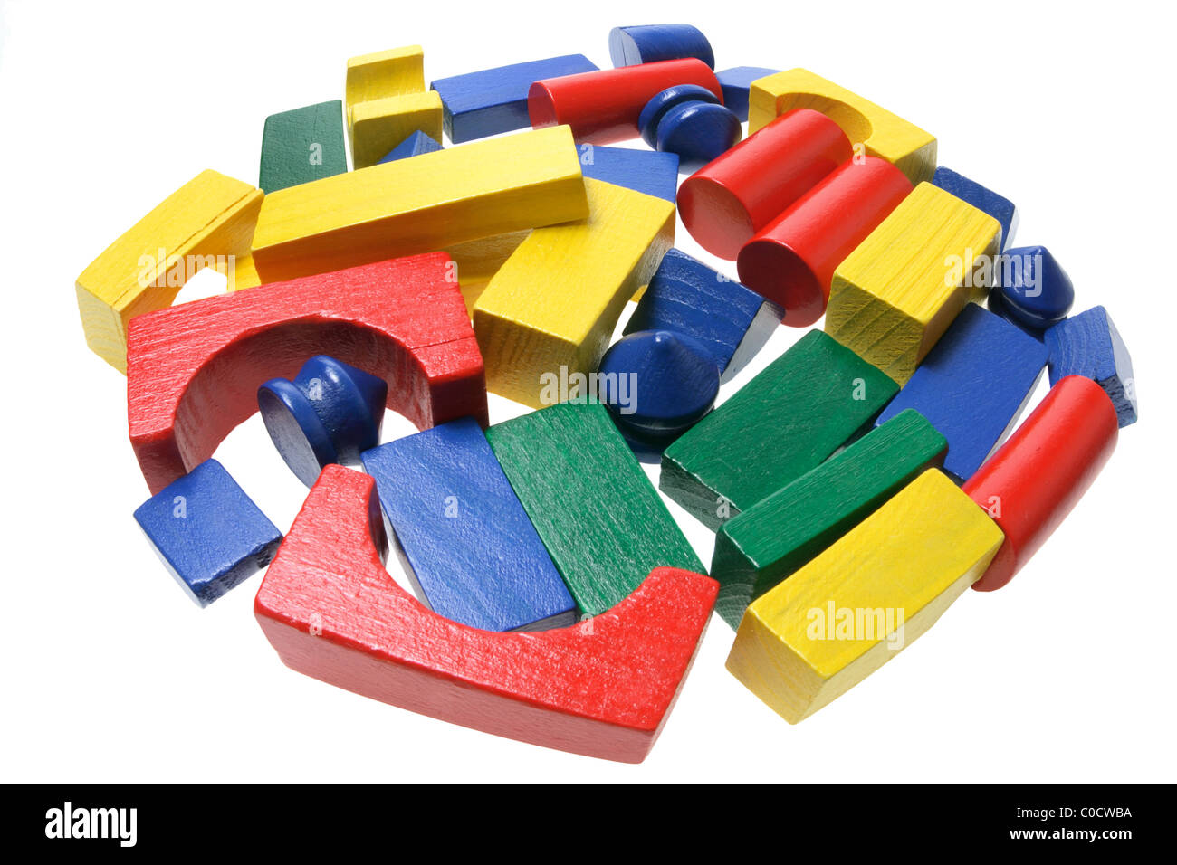 Giocattolo di legno blocchi Foto Stock