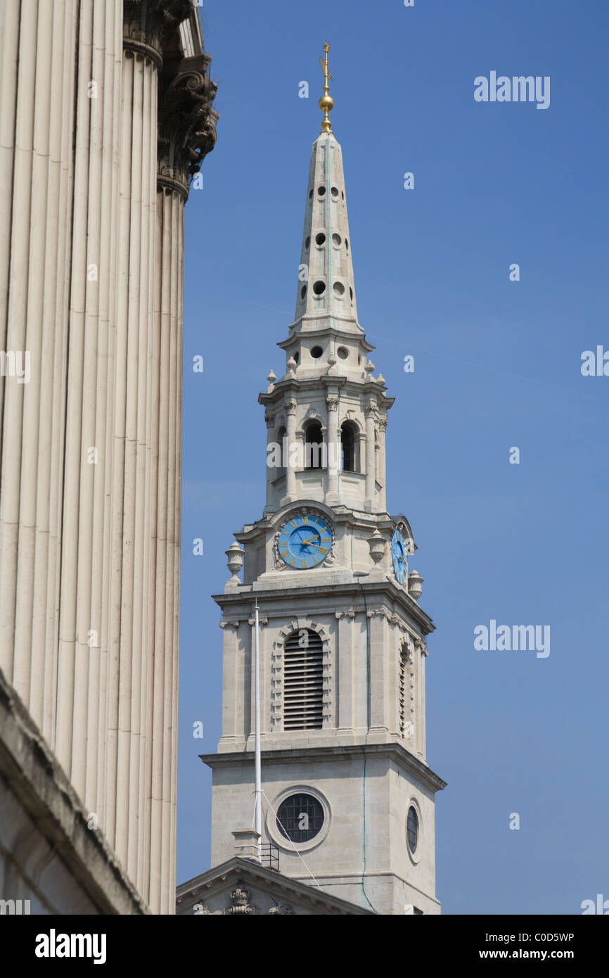 La guglia di San Martin nei campi la chiesa con le colonne della Galleria Nazionale Foto Stock