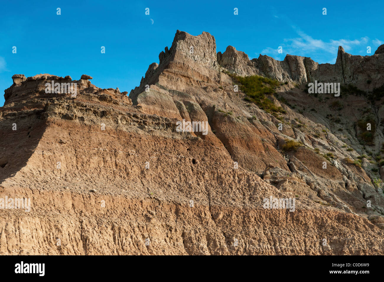 Dakota del Sud, il livello di dettaglio della collina erosa a Badlands monumento nazionale. Foto Stock