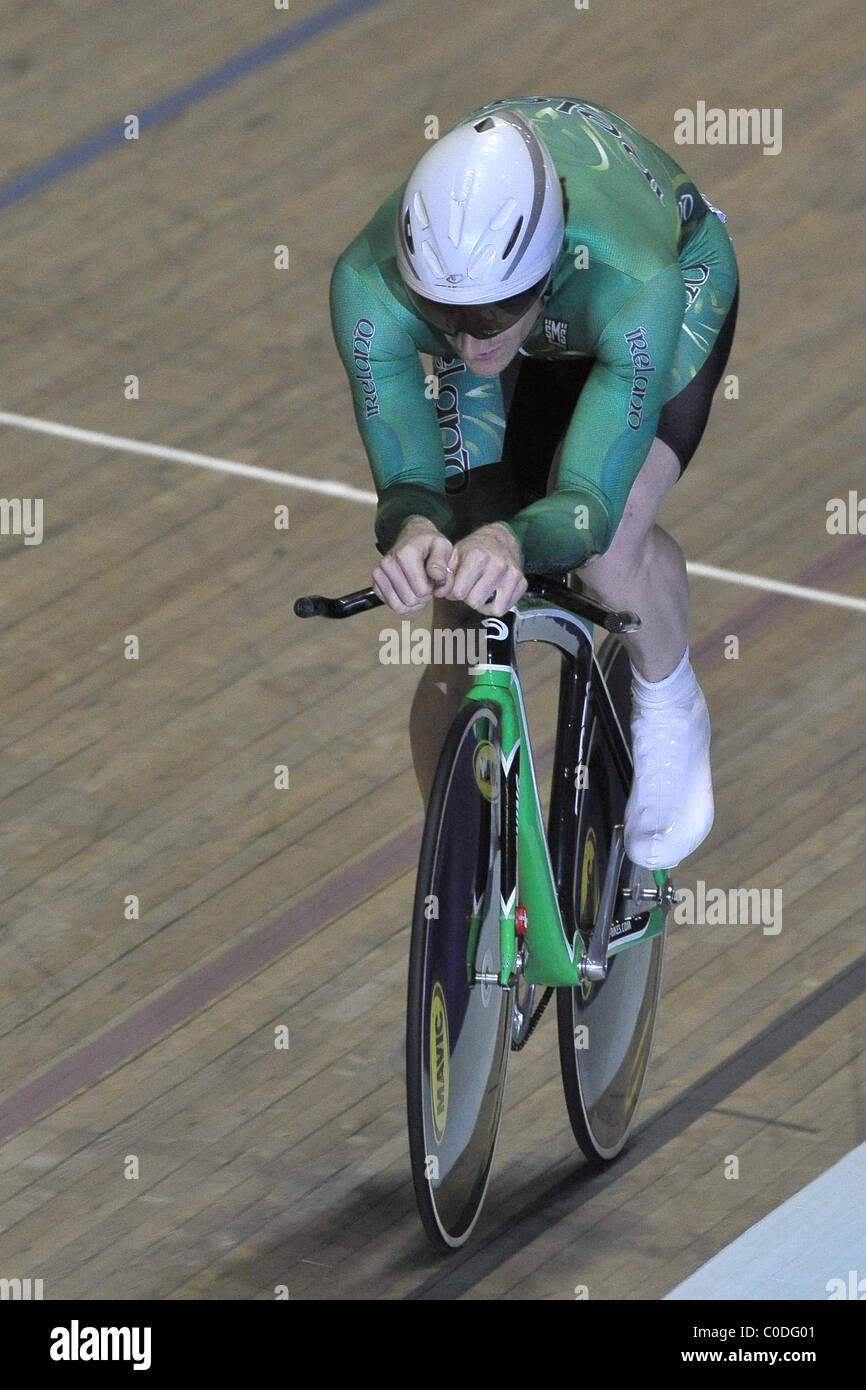 Mens Omnium Inseguimento individuale UCI Manchester Velodrome, Foto Stock