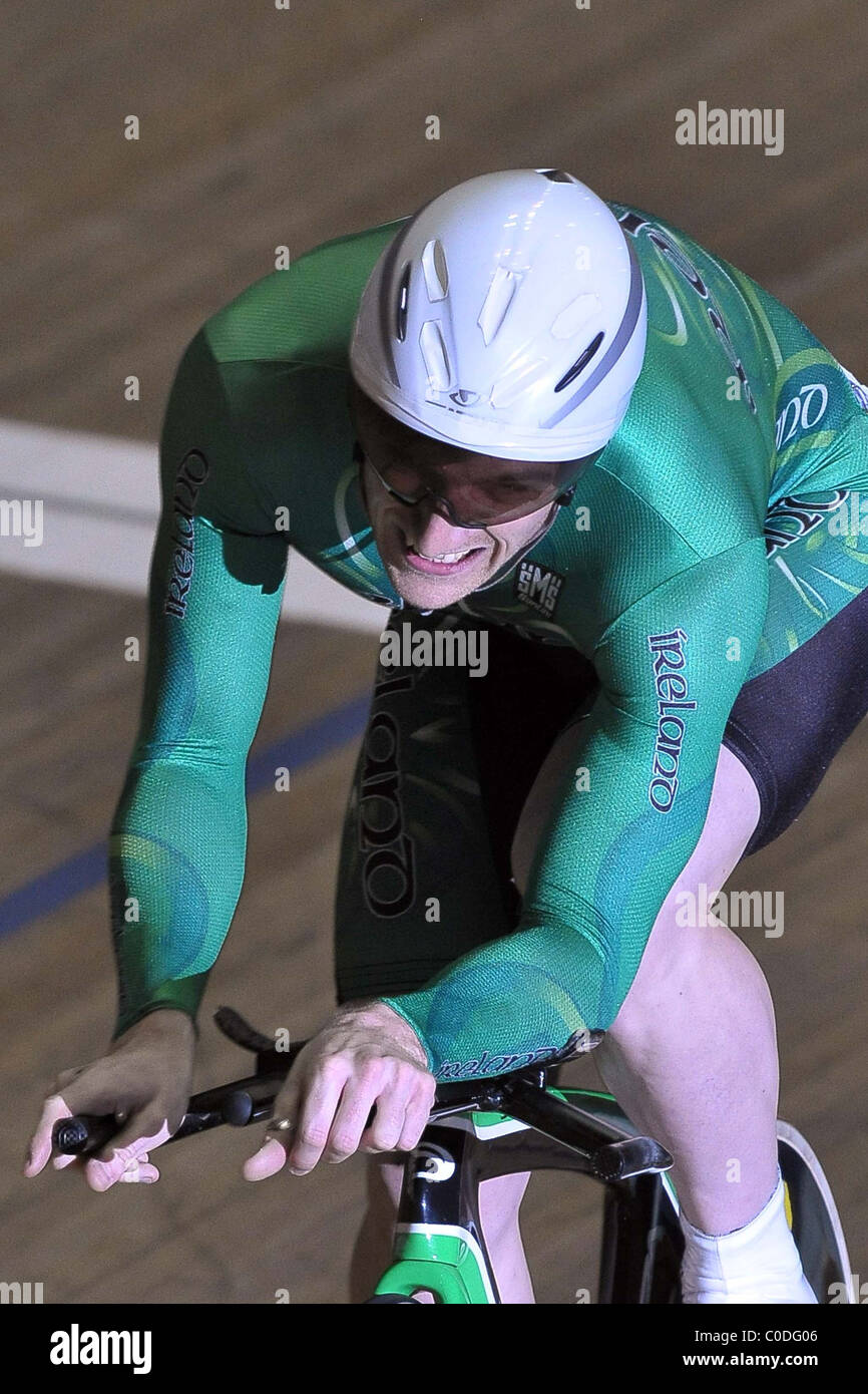 Mens Omnium Inseguimento individuale UCI Manchester Velodrome, Foto Stock