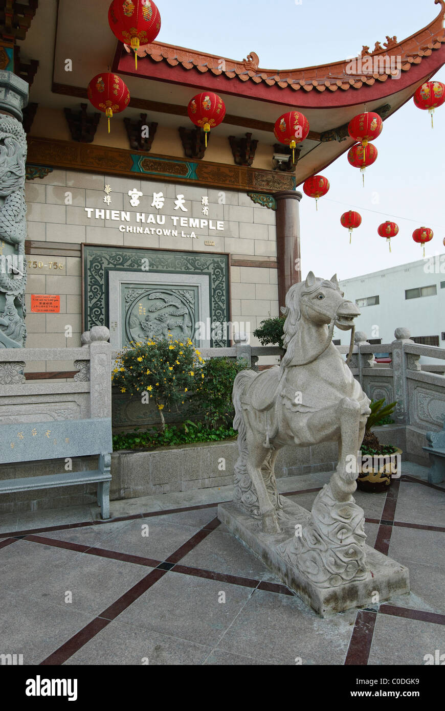 Tempio Thien Hau, un tempio taoista nella Chinatown di Los Angeles. Foto Stock