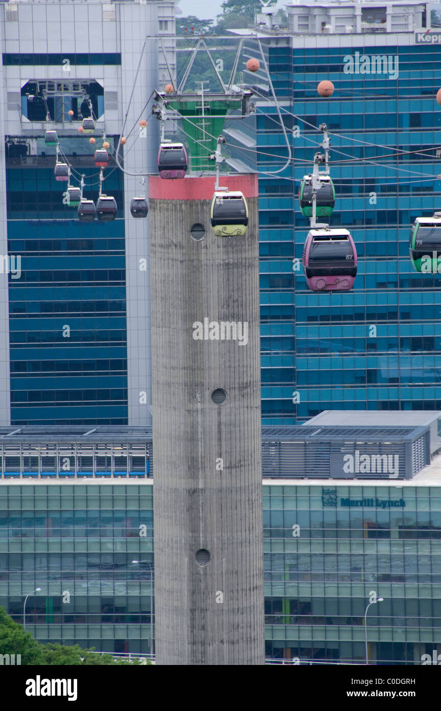 Asia, Singapore (sanscrito per Lion City). Sky Tram viste dal Monte Faber stazione. Foto Stock