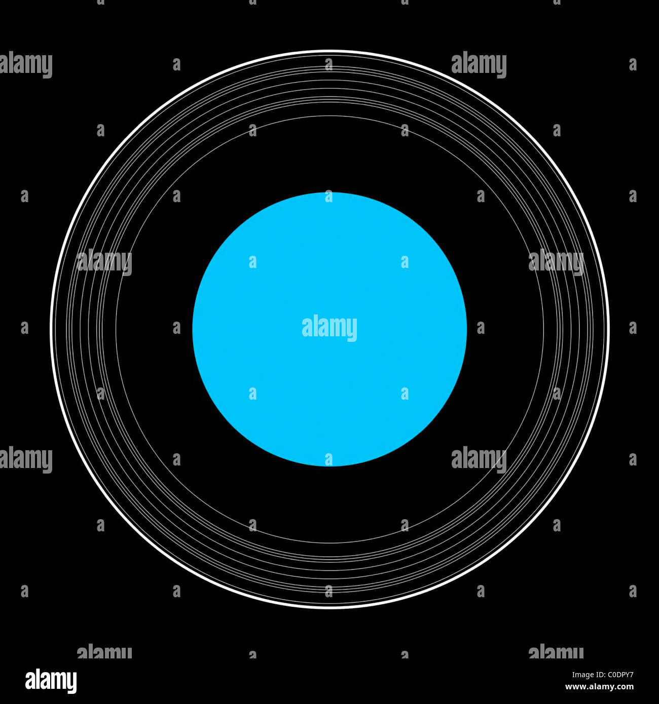 Una illustrazione che mostra i dettagli degli anelli di Urano. Foto Stock