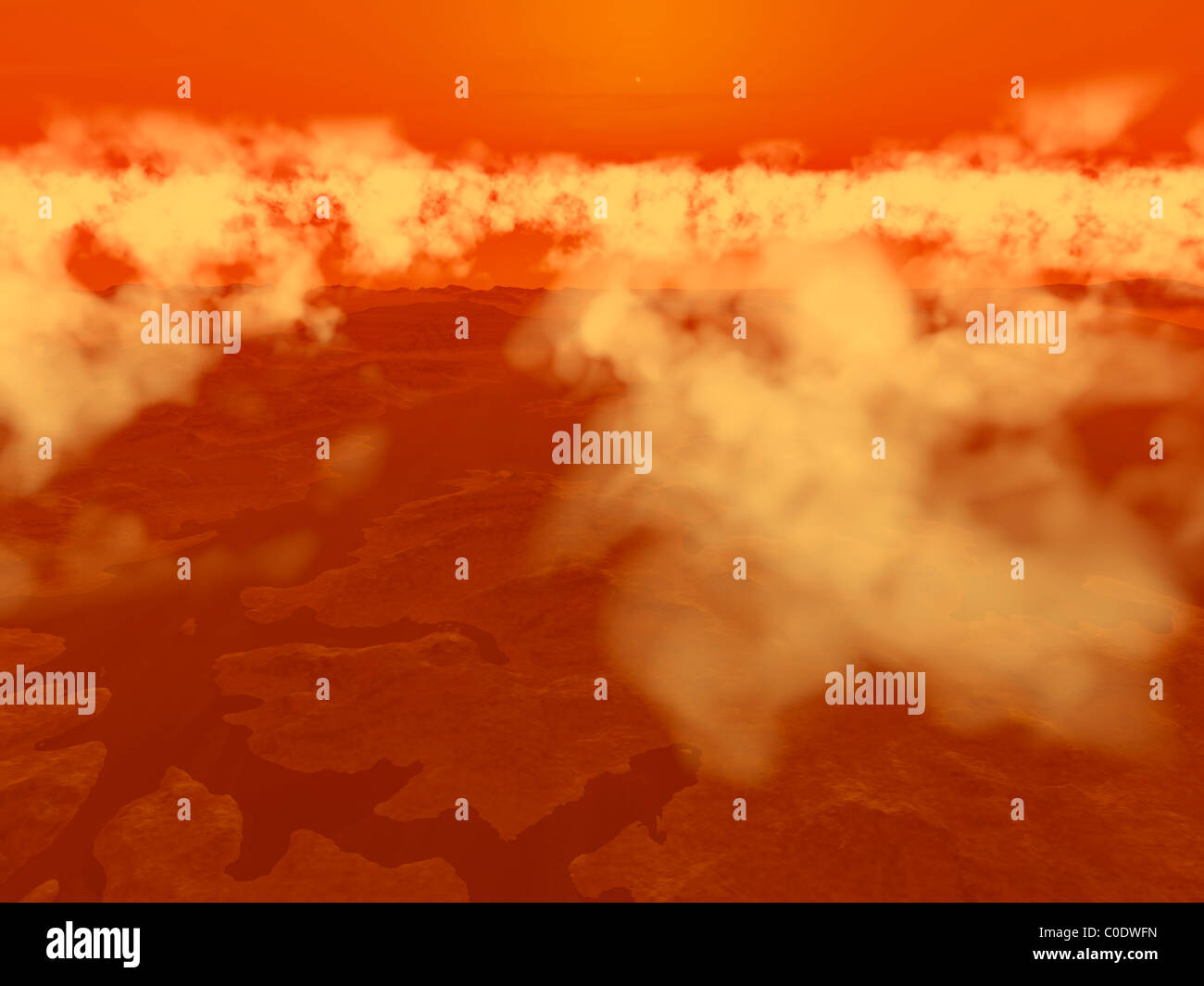 Artista del concetto di metano nubi su Titan il polo sud. Foto Stock