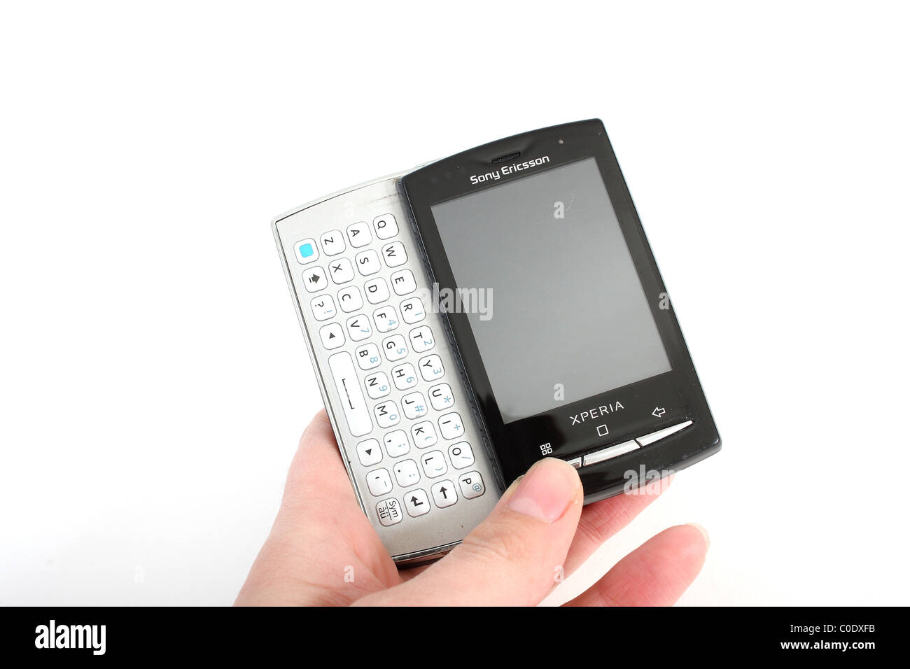 Il nuovo Blockbreakerdeluxe telefono cellulare di Sony Ericsson. Un telefono per affari o per piacere con una tastiera QWERTY estraibile. Foto Stock