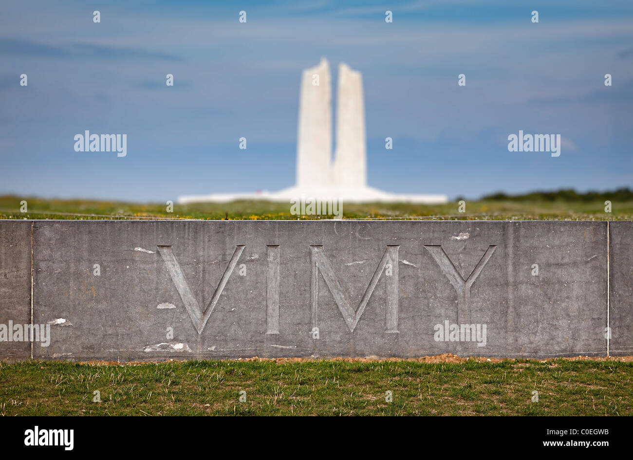 Vimy Ridge Prima Guerra Mondiale memorial Sito Storico Nazionale del Canada in Francia Foto Stock