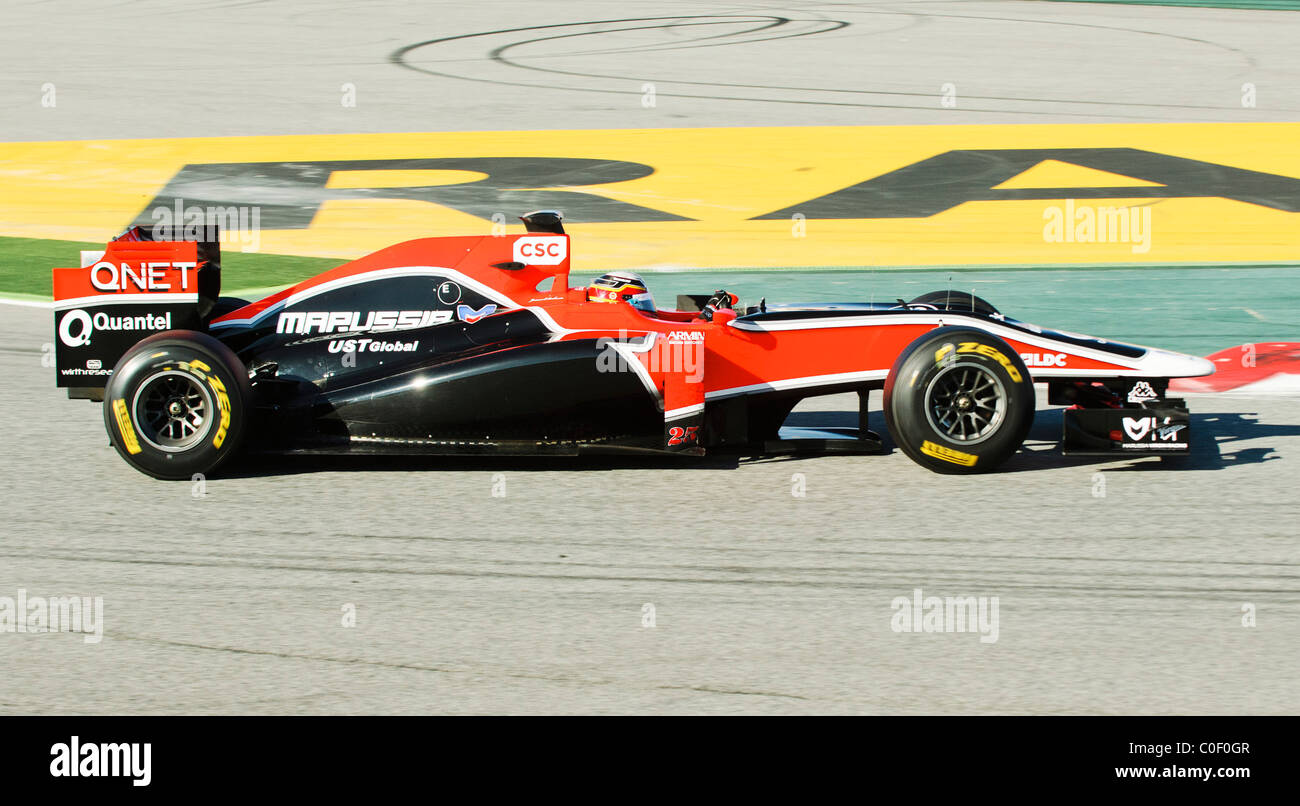 Jerome D'Ambrosio (BEL) nel Marussia Virgin MVR-02 monoposto di Formula Uno Foto Stock