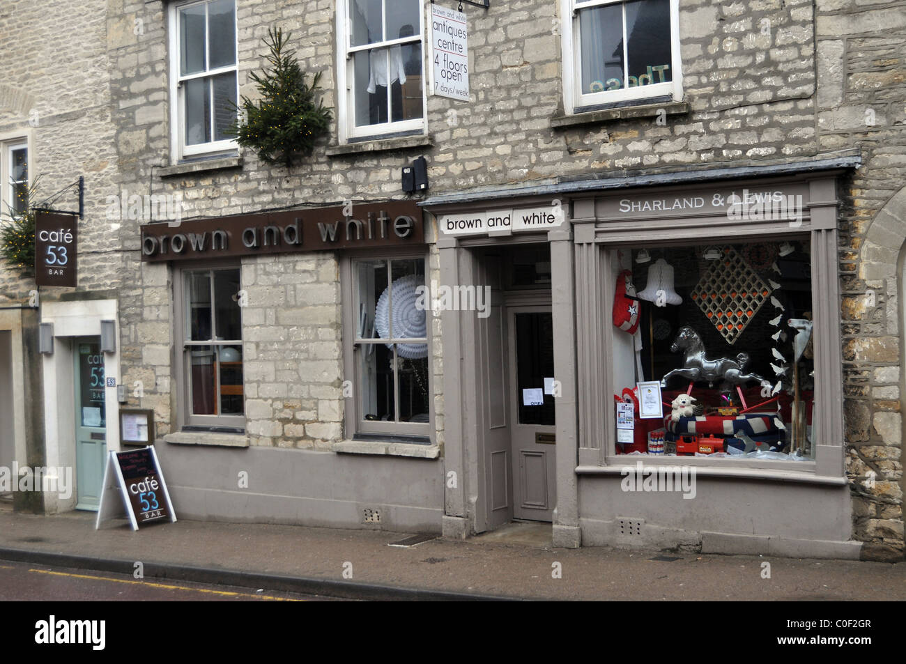 Negozi di antiquariato Tetbury, Cotswolds Foto Stock
