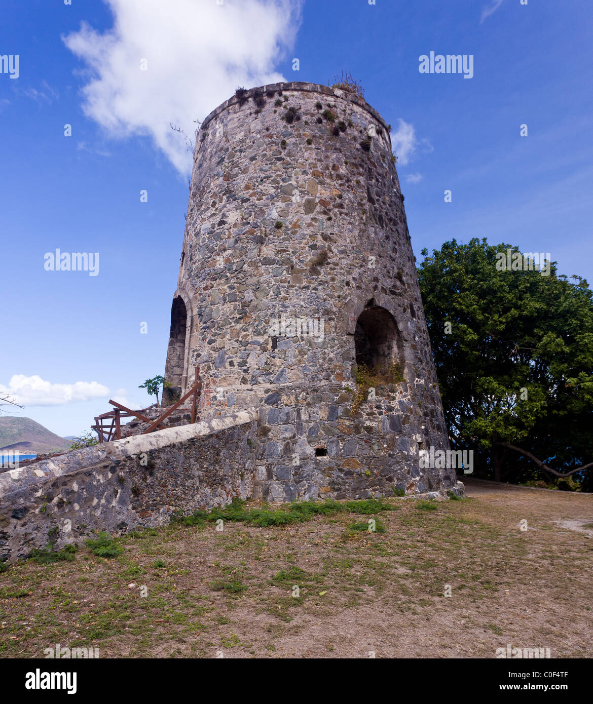 Vecchia Torre sul Annaberg Plantation nel Parco Nazionale di San Giovanni nelle Isole Vergini Americane Foto Stock