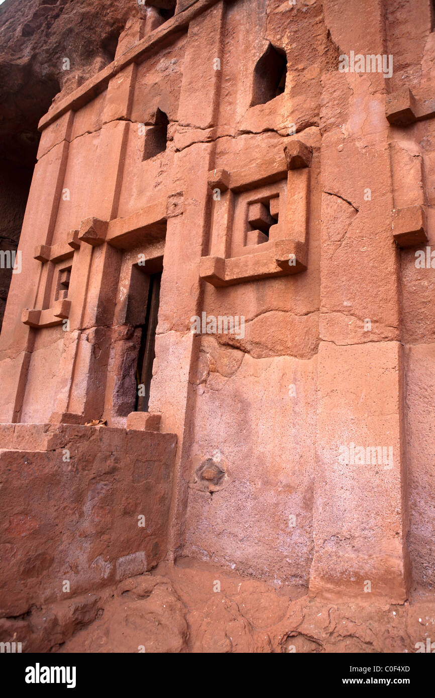 Il rock-scavato nella chiesa di Bet Abba Libanos in Lalibela Foto Stock