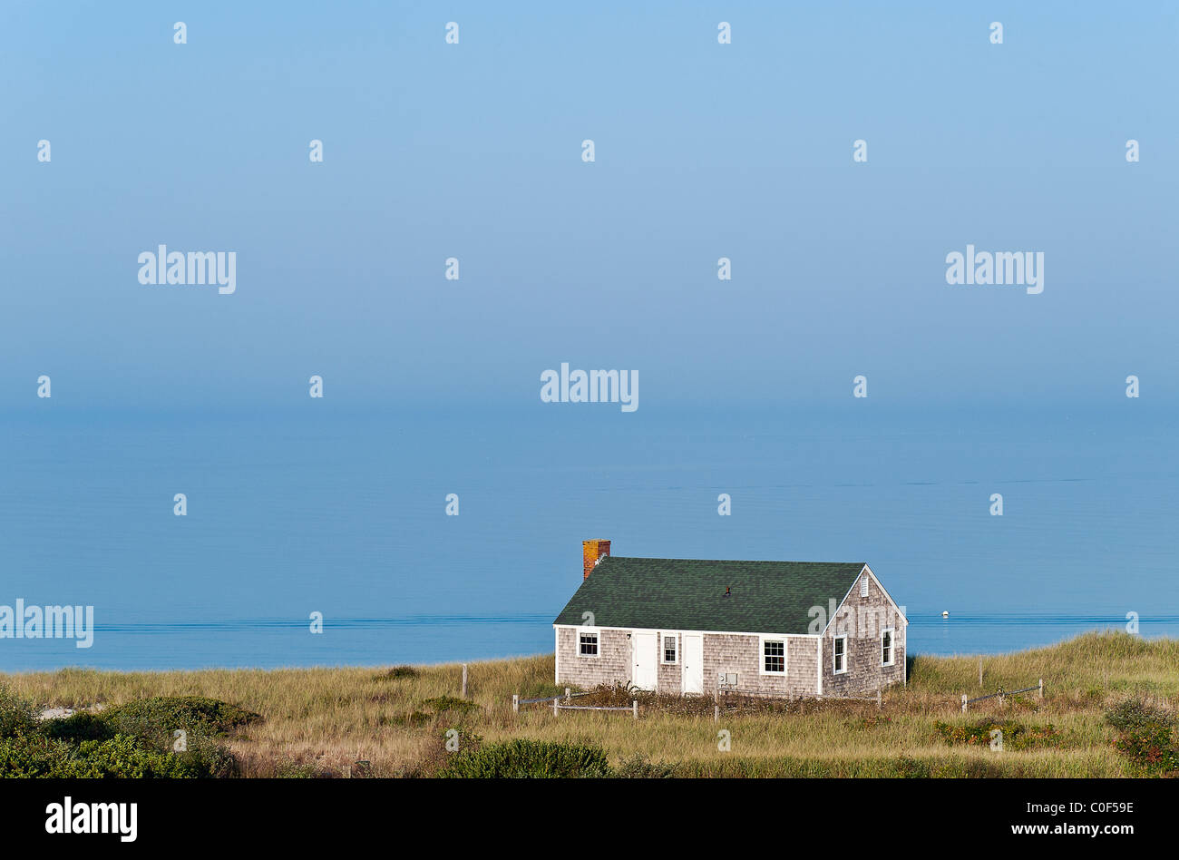 Casa sulla spiaggia con vista dell'oceano, Truro, Cape Cod, MA, Stati Uniti d'America Foto Stock