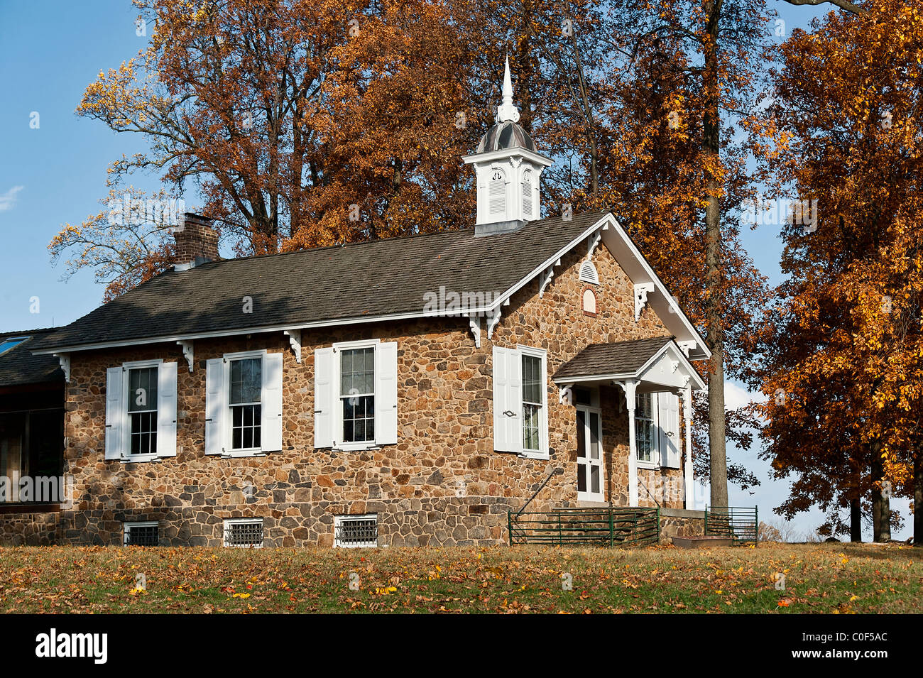 Una tradizionale camera schoolhouse, Chester County, Pennsylvania, STATI UNITI D'AMERICA Foto Stock