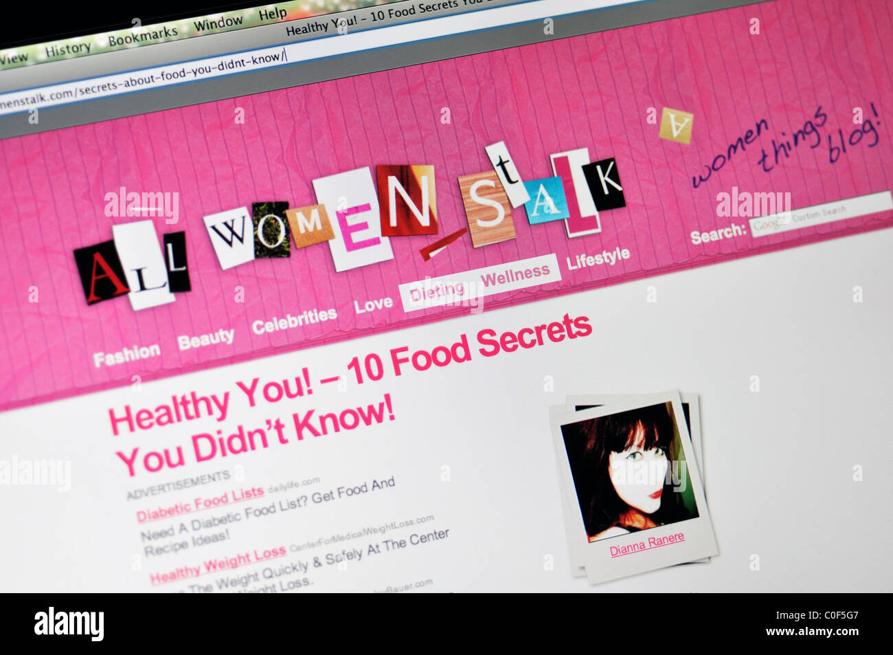 Sito web AllWomenStalk - Donne blog circa la bellezza, la salute e il fitness, i rapporti e la vita familiare, la moda e le altre ragazze stuff Foto Stock