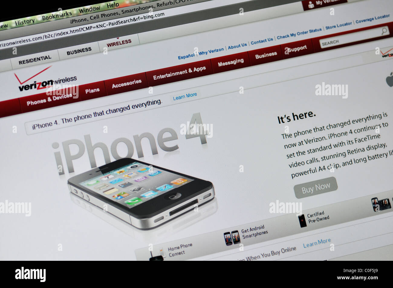 Verizon sito di iPhone Foto Stock