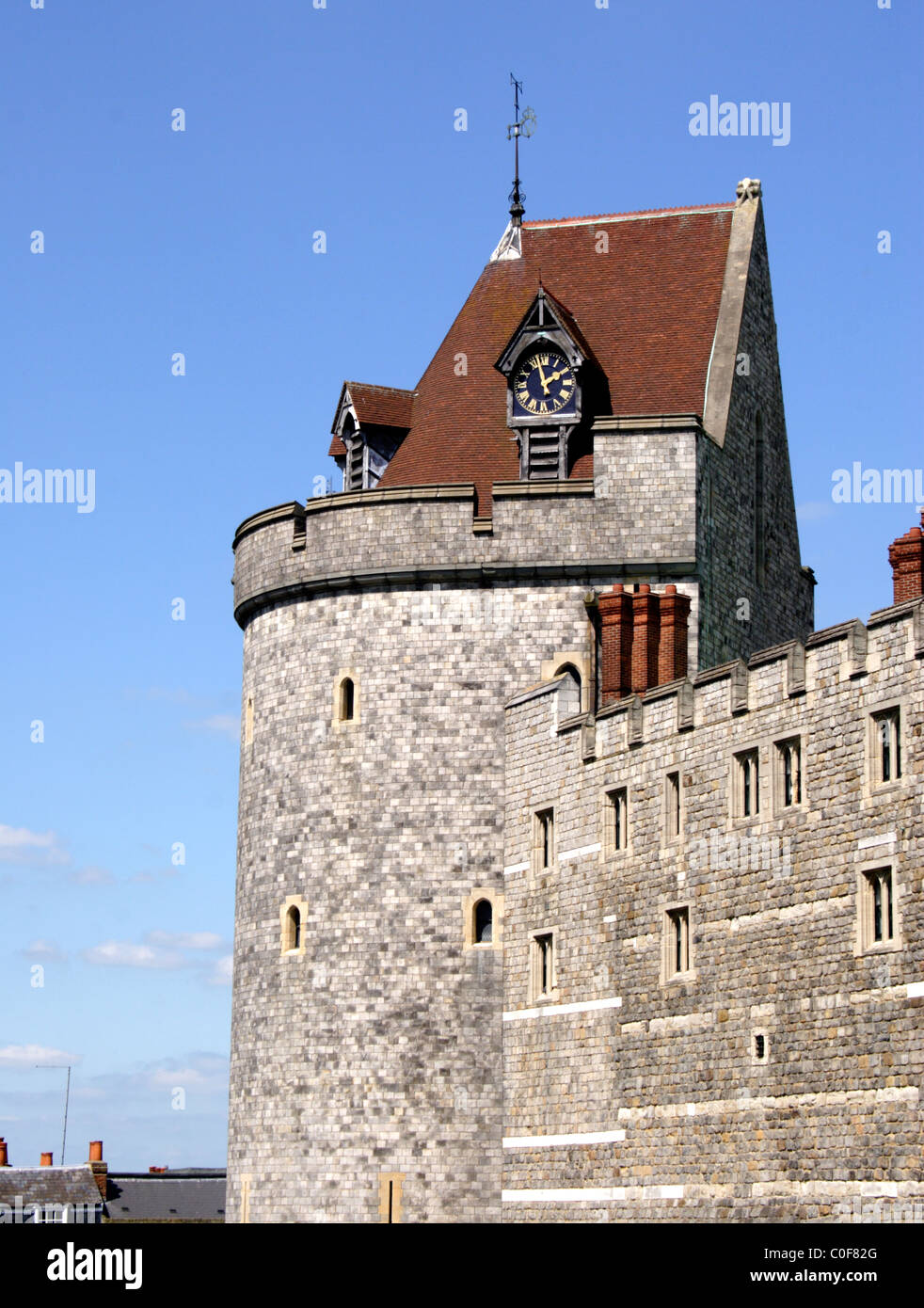 Coprifuoco torre del Castello di Windsor Foto Stock