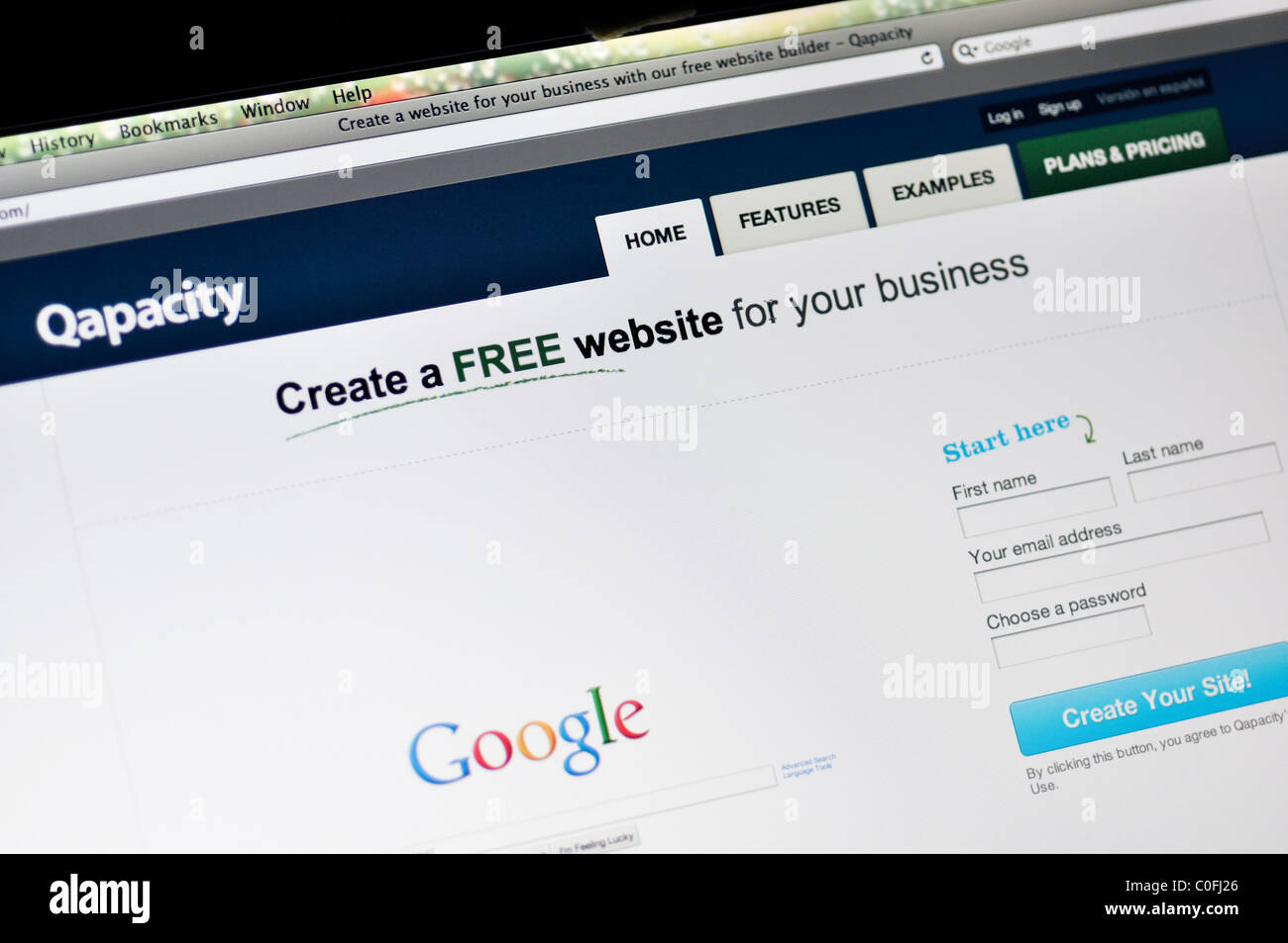 Qapacity - un business-oriented di sito di social networking e un business directory sito Web Foto Stock