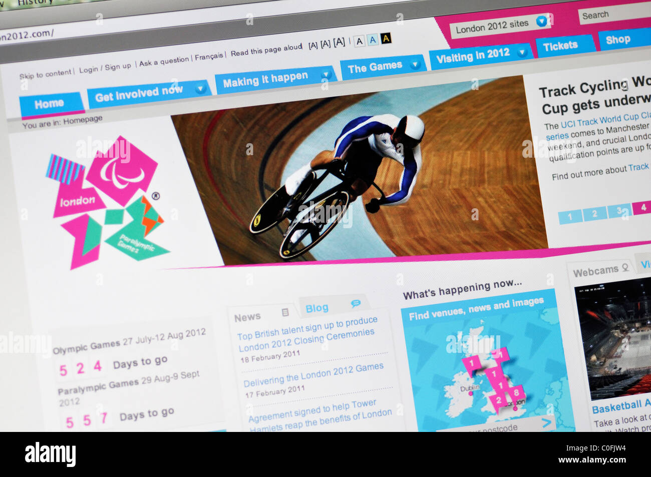 Giochi Olimpici di Londra sito web Foto Stock