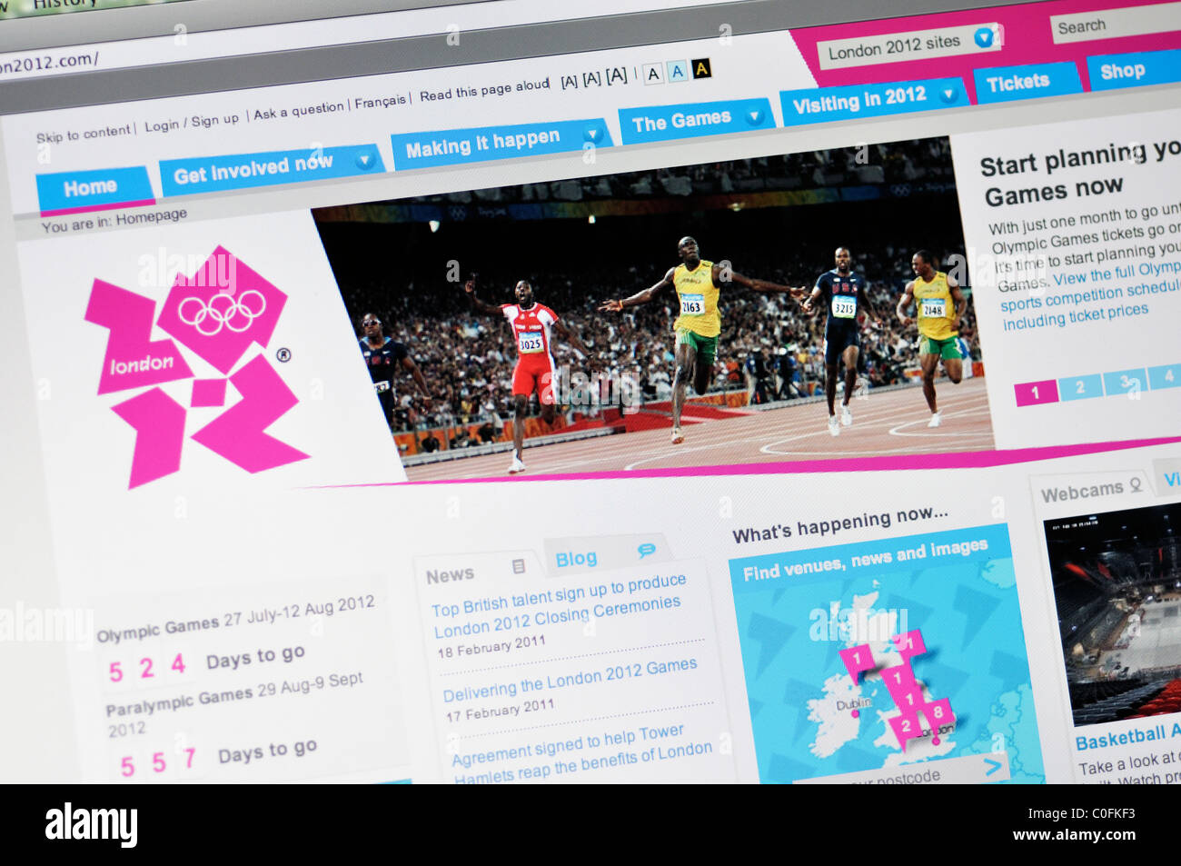 Giochi Olimpici di Londra sito web Foto Stock