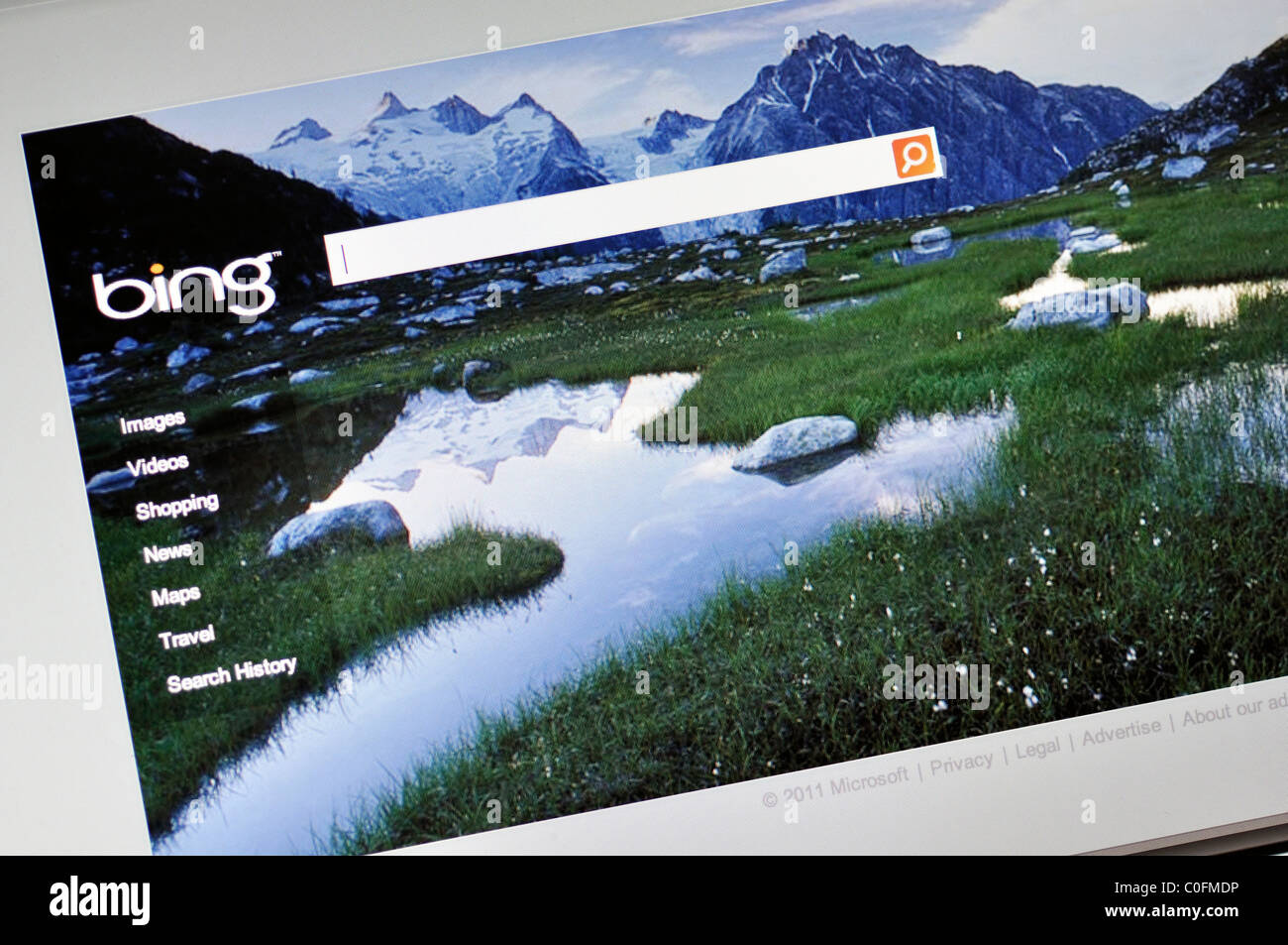 Bing motore di ricerca sito web Foto Stock