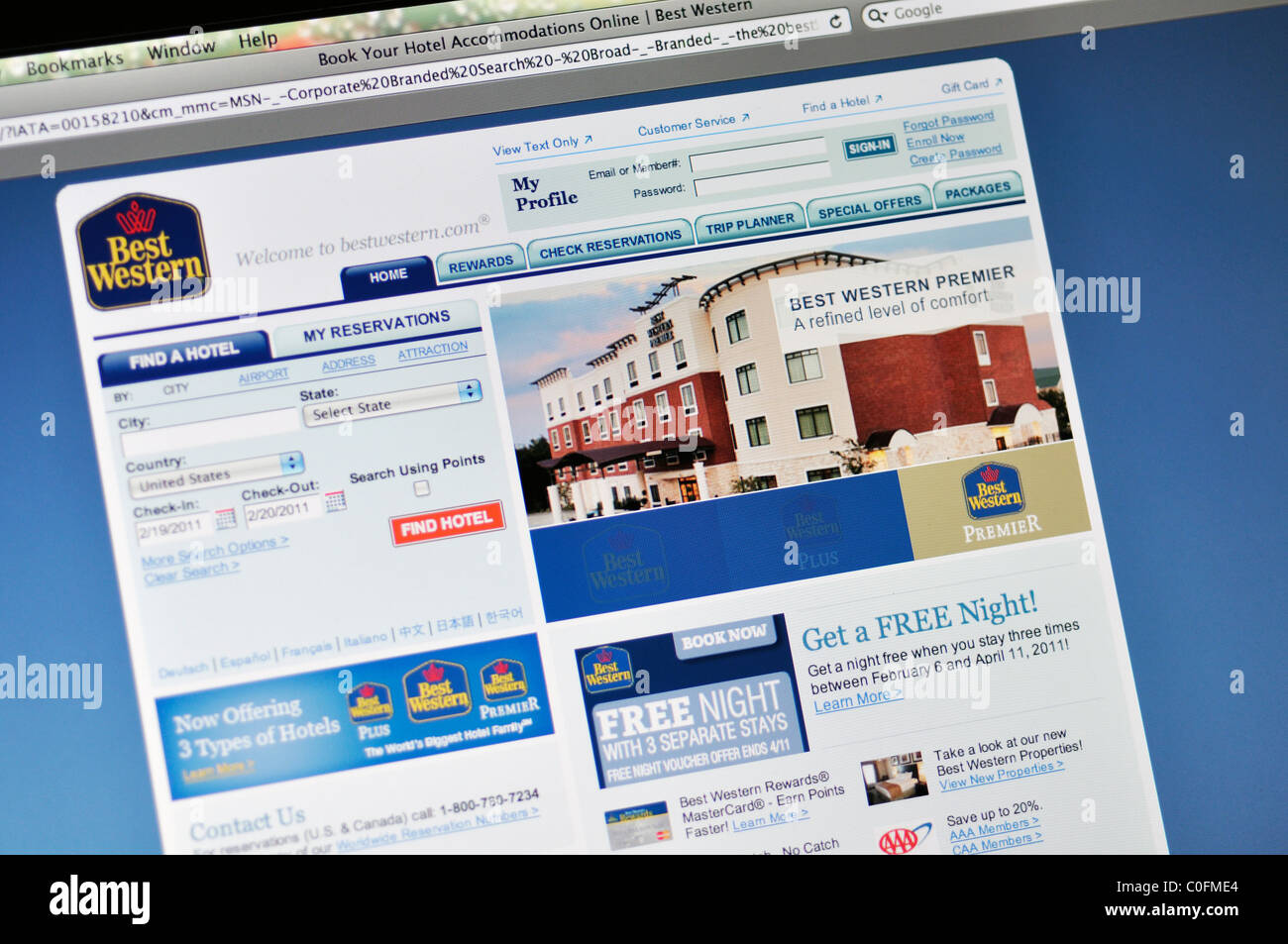 Best Western hotel sito web Foto Stock