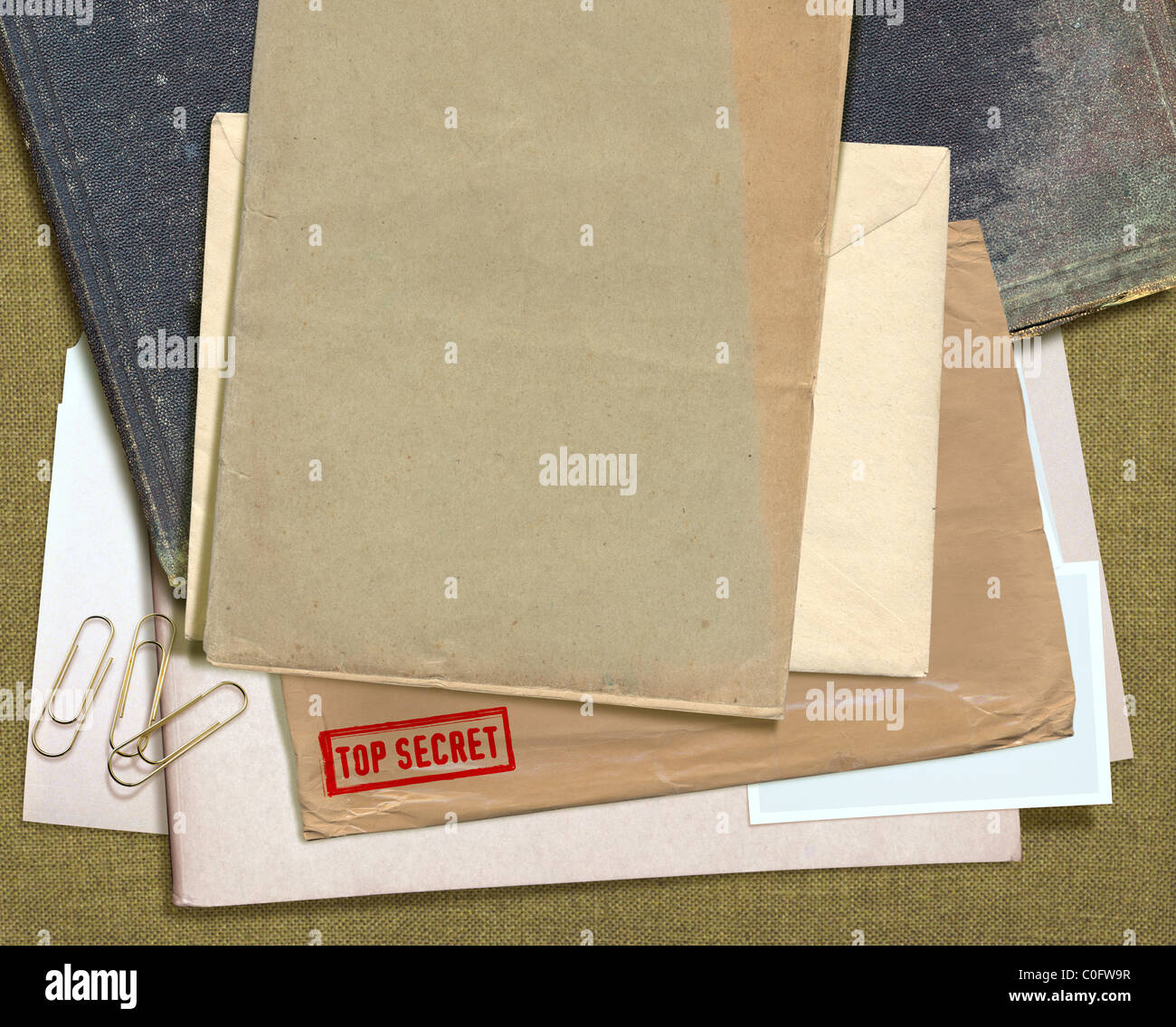 Vista dorsale del messaggio di militari e di altra documentazione Foto Stock