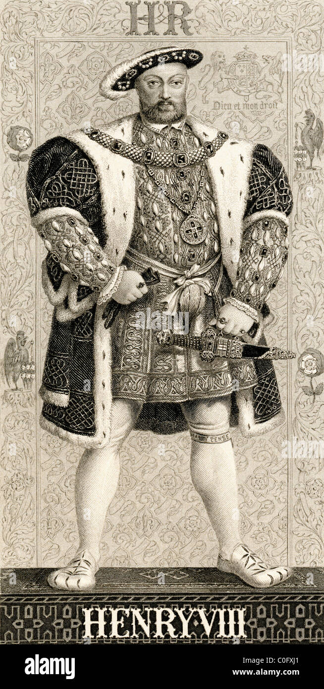 Henry VIII, 1491 a 1547. Re di Inghilterra e Irlanda. Da illustrazioni di inglese e storia scozzese pubblicato 1882. Foto Stock